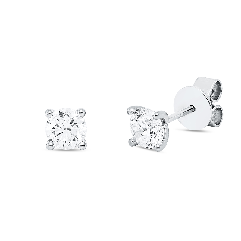 Ohrstecker 18 kt WG, GIA2527434541 + GIA7523417636, 2 Brill. 1,00 ct, E-si