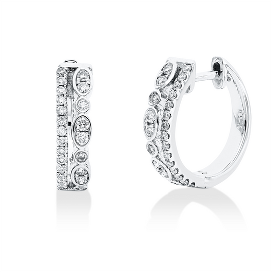Creolen 14 kt WG, 48 Brill. 0,35 ct, I-pi
