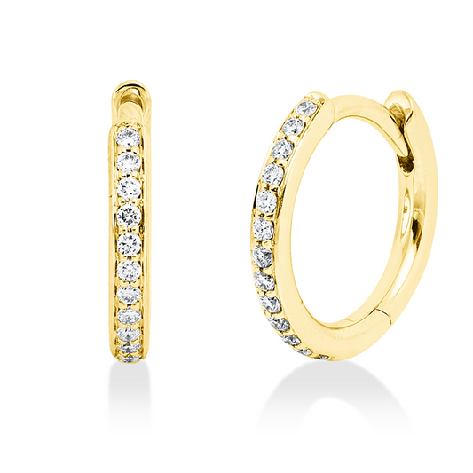 Creolen 18 kt GG, 26 Brill. 0,10 ct, TW-si