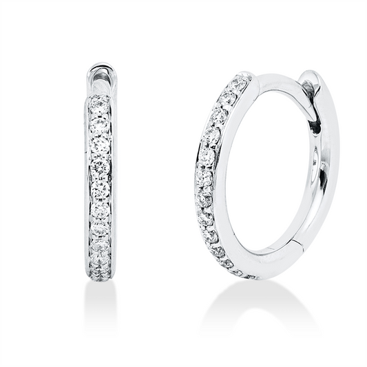 Creolen 18 kt WG, 26 Brill. 0,10 ct, TW-si