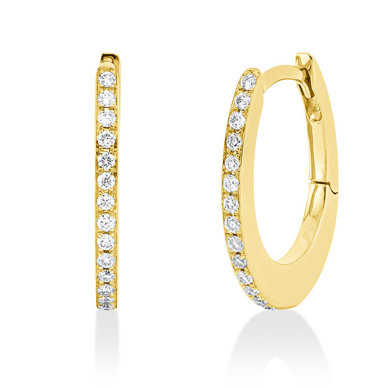 Creolen 18 kt GG, 28 Brill. 0,14 ct, TW-si