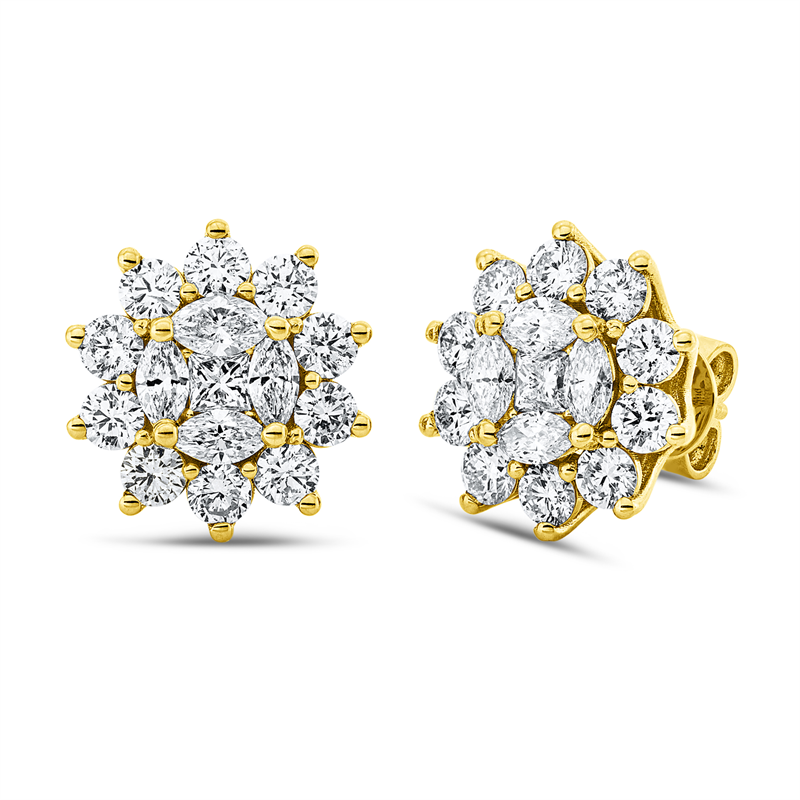 Ohrschmuck 18 kt GG, 8 Nav. 0,82 ct, F/TW-si, 20 Brill. 1,79 ct, F/TW-si, 2 Princ. 0,26 ct, F/TW-si