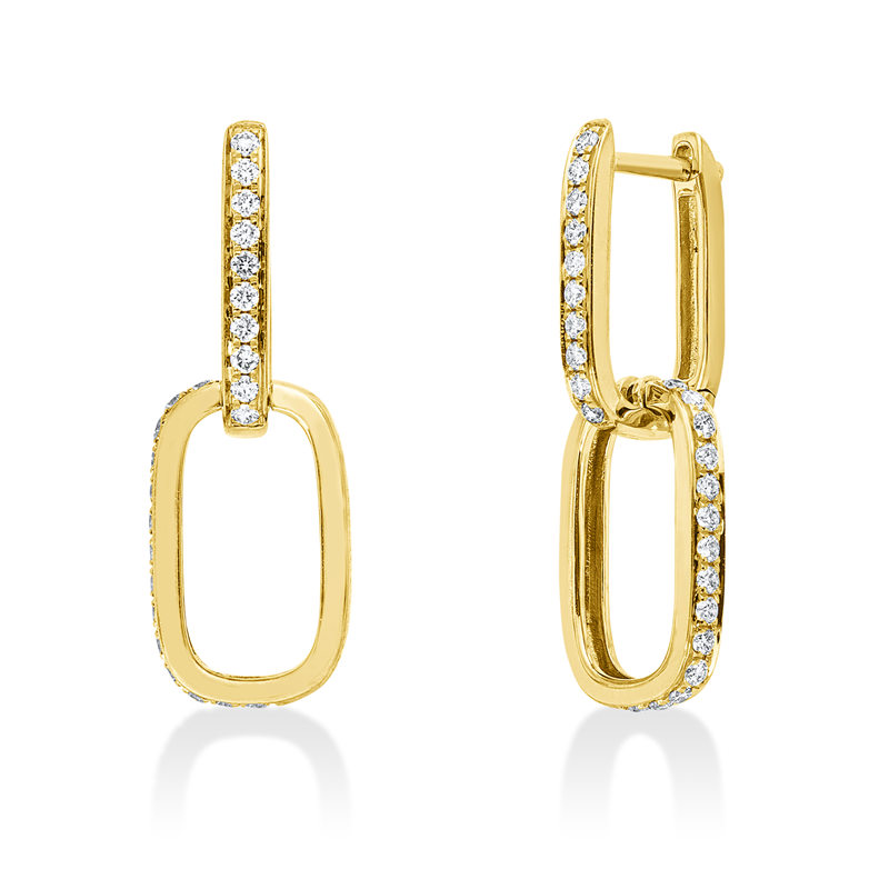 Ohrschmuck 18 kt GG, 48 Brill. 0,35 ct, W-si