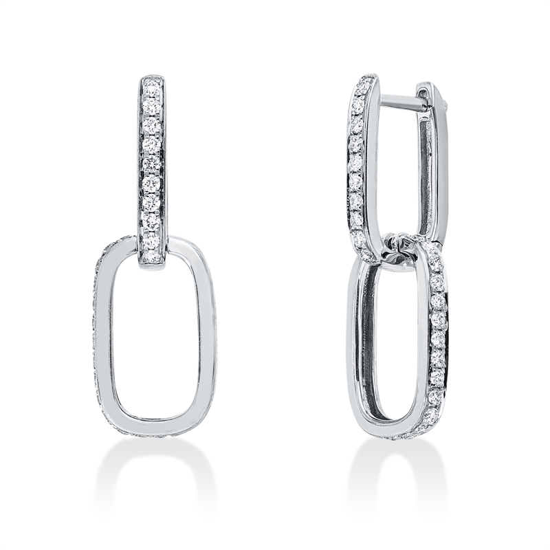 Ohrschmuck 18 kt WG, 48 Brill. 0,35 ct, W-si
