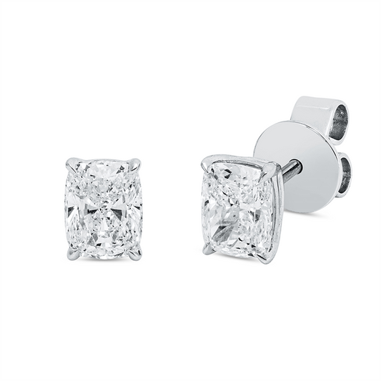 Ohrstecker 18 kt WG, GIA7526402793+GIA2527239873, 2 Cushion 1,51 ct, TW-vs2