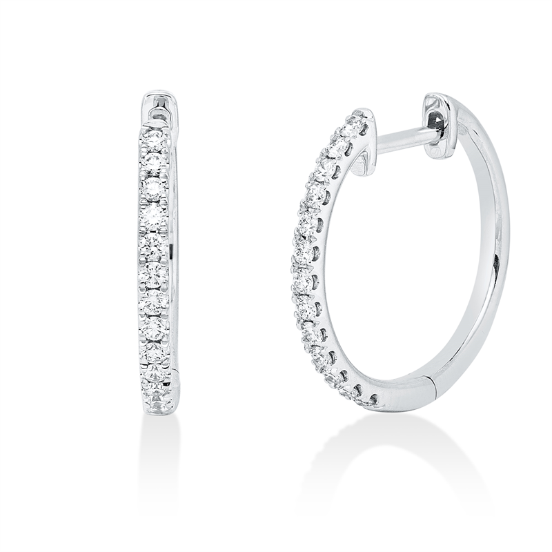 Creolen 18 kt WG, 26 Brill. 0,20 ct, TW-si