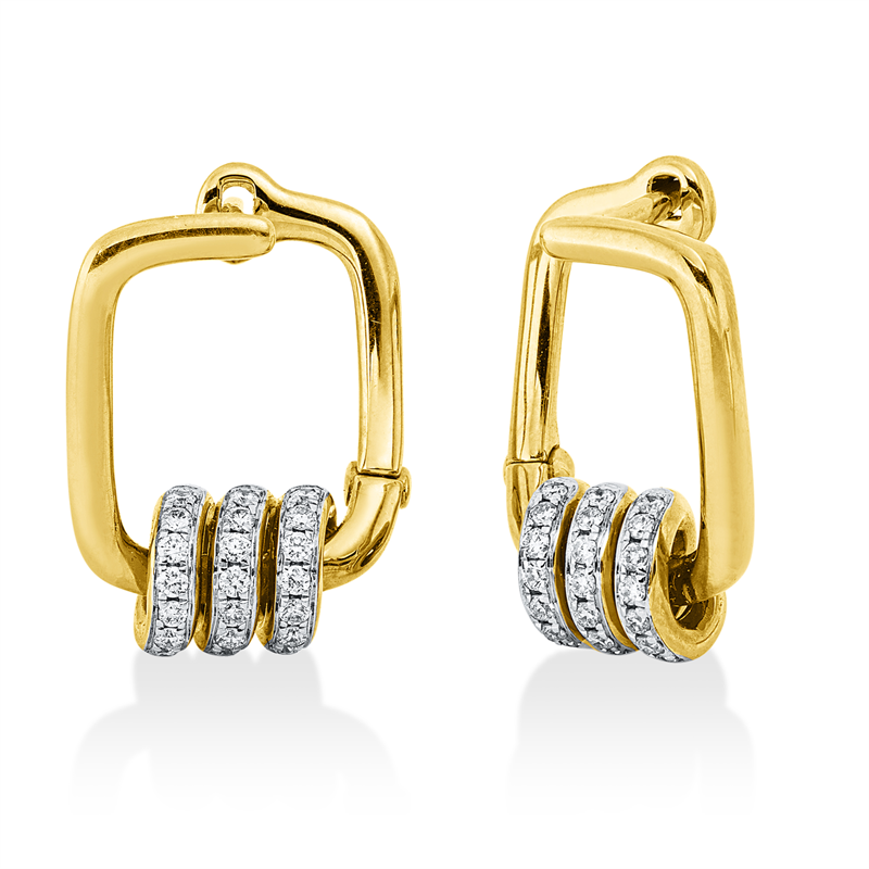 Creolen 18 kt GG+WG, 42 Brill. 0,20 ct, W-pi