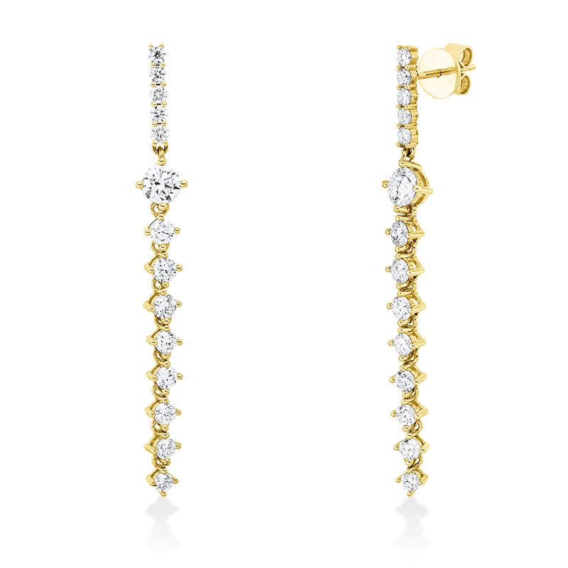 Ohrschmuck 18 kt GG, 28 Brill. 1,92 ct, TW-si