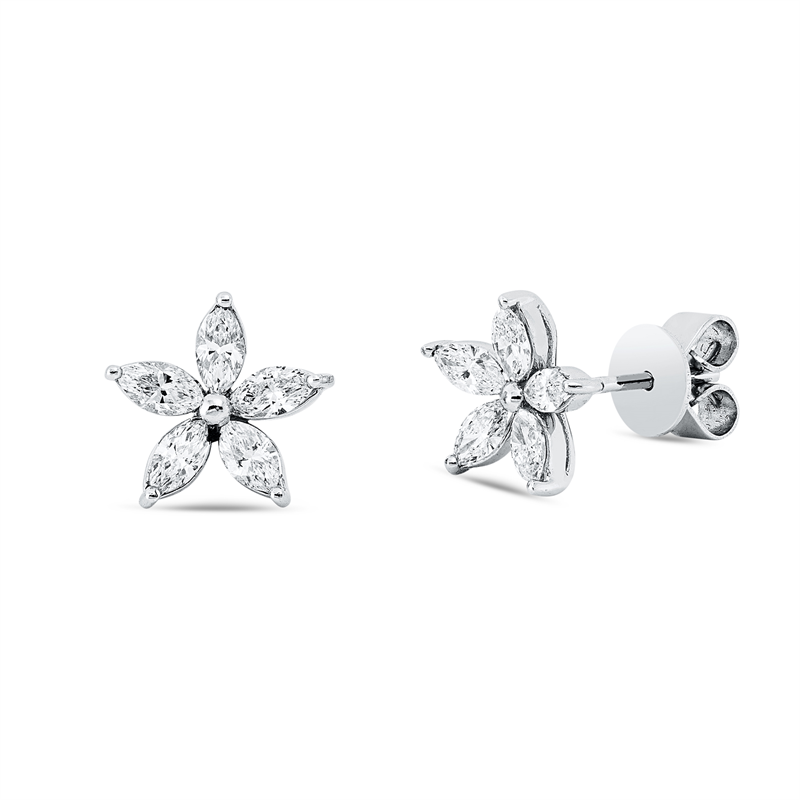 Ohrstecker 18 kt WG, 10 Nav. 0,79 ct, TW-vsi/si