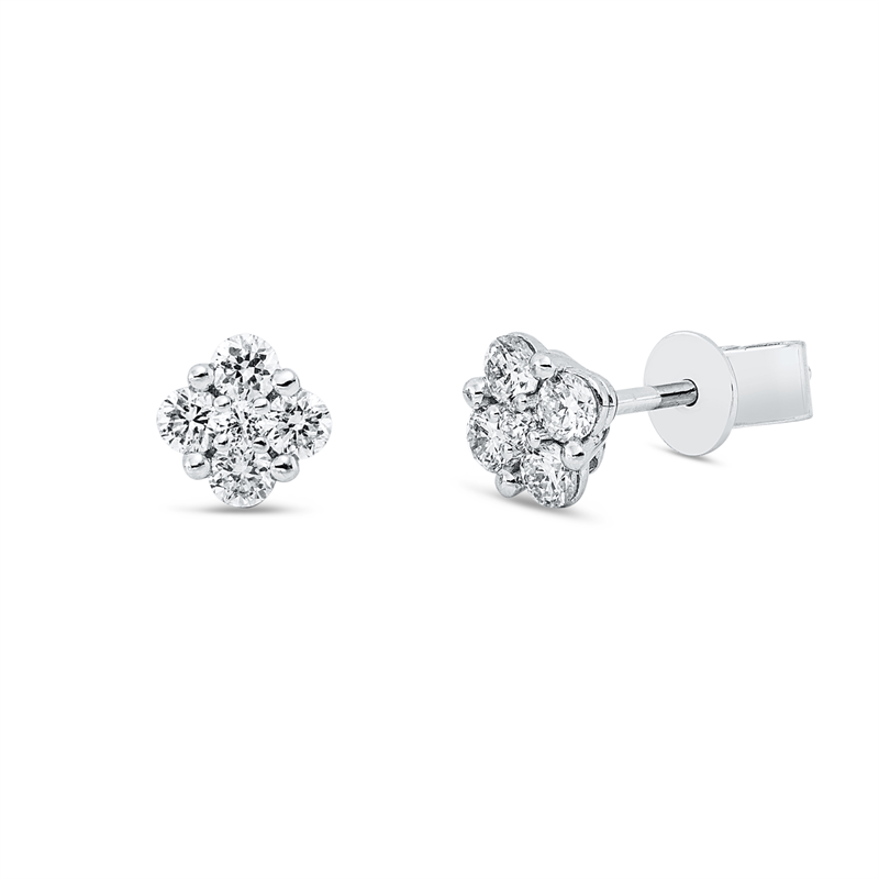 Ohrstecker 18 kt WG, 10 Brill. 0,38 ct, TW-si