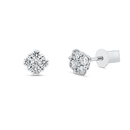 Ohrstecker 18 kt WG, 10 Brill. 0,38 ct, TW-si
