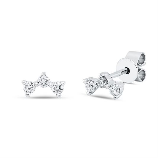 Ohrstecker 18 kt WG, 6 Brill. 0,17 ct, W-pi