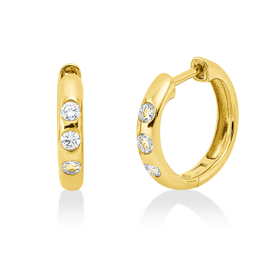 Creolen 18 kt GG, 6 Brill. 0,23 ct, TW-si