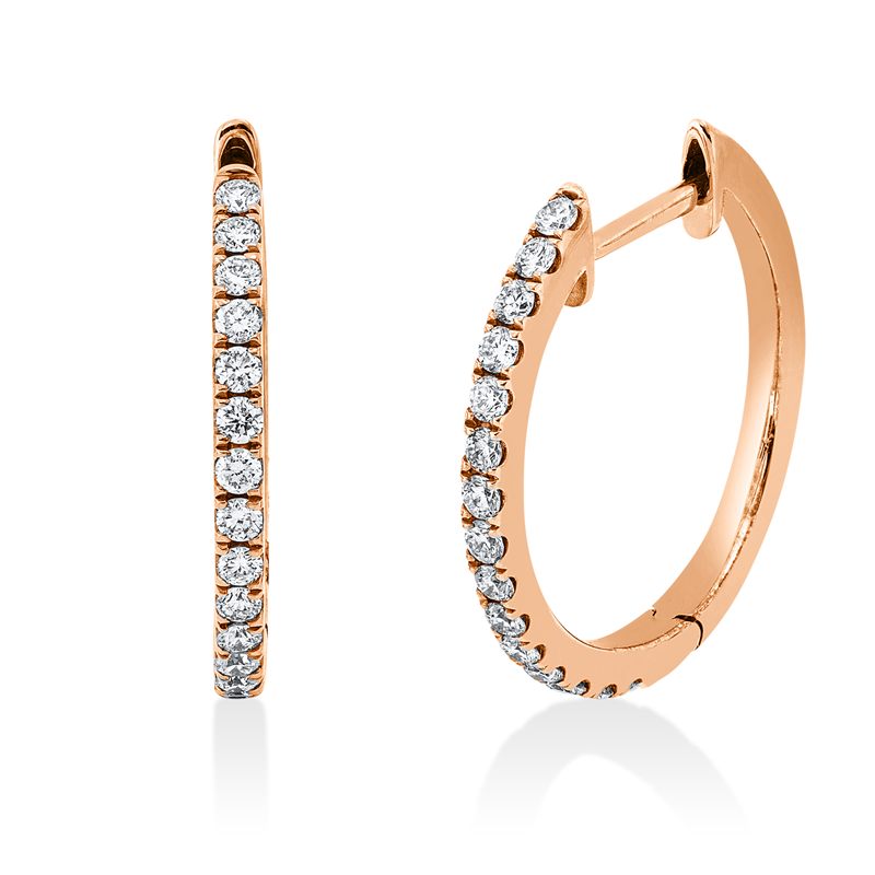 Creolen 18 kt RG, 30 Brill. 0,30 ct, TW-si