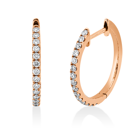 Creolen 18 kt RG, 30 Brill. 0,30 ct, TW-si