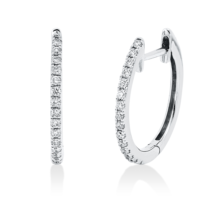 Creolen 18 kt WG, 30 Brill. 0,20 ct, TW-si