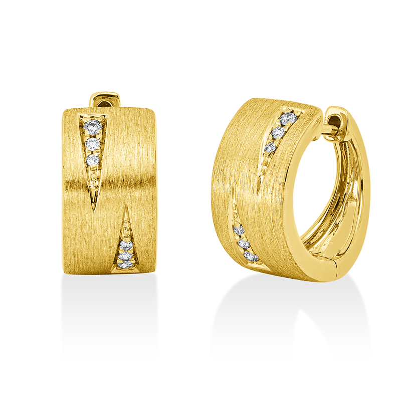 Creolen 14 kt GG, 12 Brill. 0,05 ct, TTLB-si