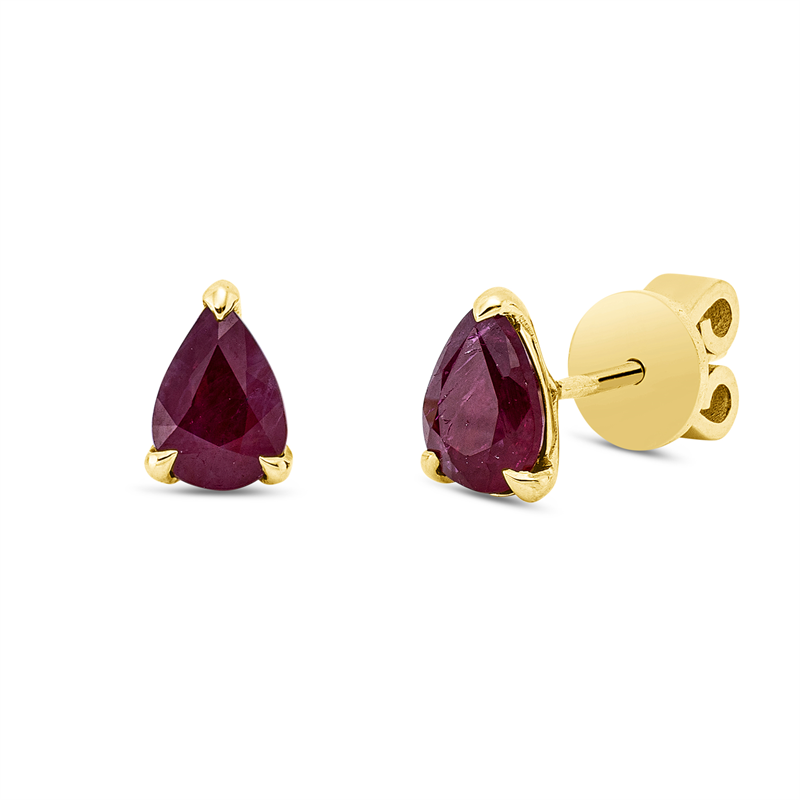 Ohrstecker 18 kt GG, 2 Rubine 1,25 ct rot