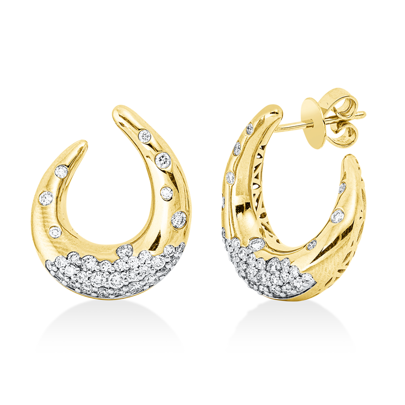 Ohrstecker 14 kt GG+WG, 28 Brill. 0,49 ct, TW-si, 40 Brill. 0,32 ct, TW-si