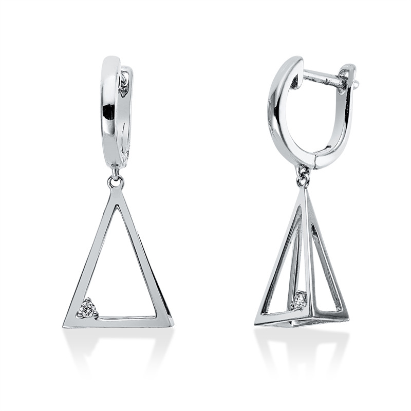 Ohrschmuck 18 kt WG, 2 Brill. 0,02 ct, TW-si