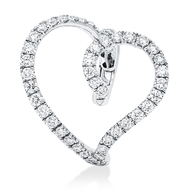 Creolen 18 kt WG, Ohrmanschette, 48 Brill. 1,28 ct, TW-vsi