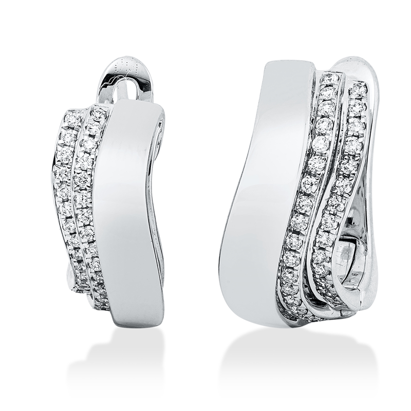 Creolen 18 kt WG, 62 Brill. 0,24 ct, TW-vsi