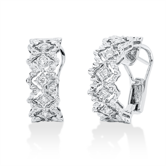 Creolen 18 kt WG, 14 Brill. 0,44 ct, TW-vsi