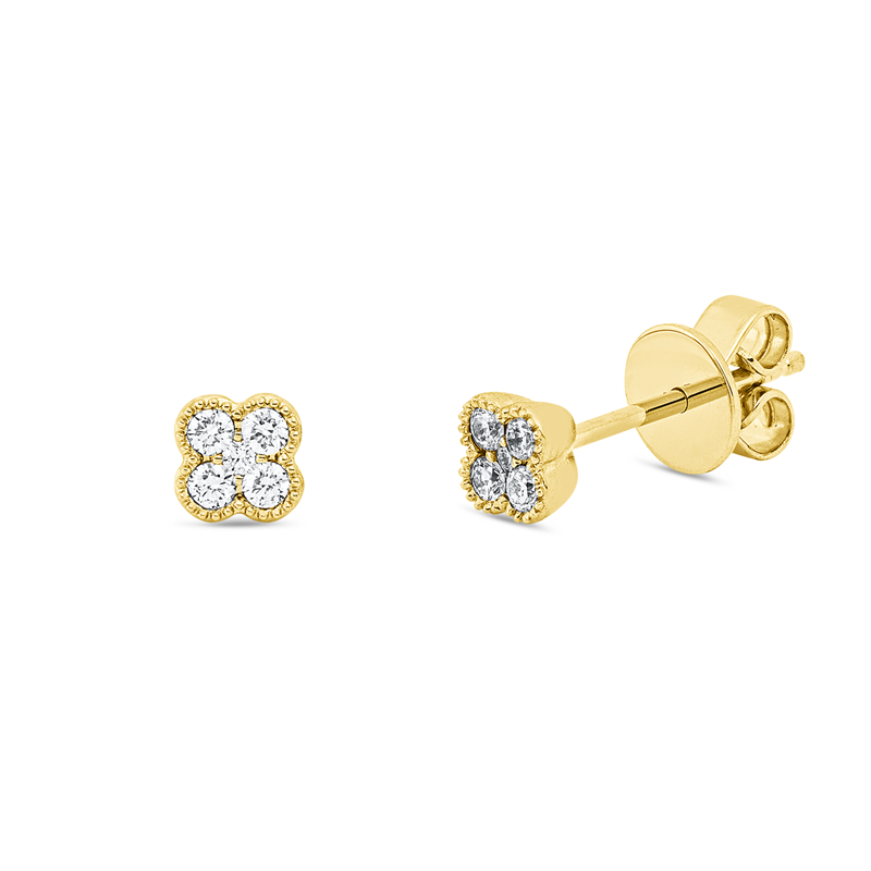 Ohrstecker 18 kt GG, 10 Brill. 0,15 ct, TW-si