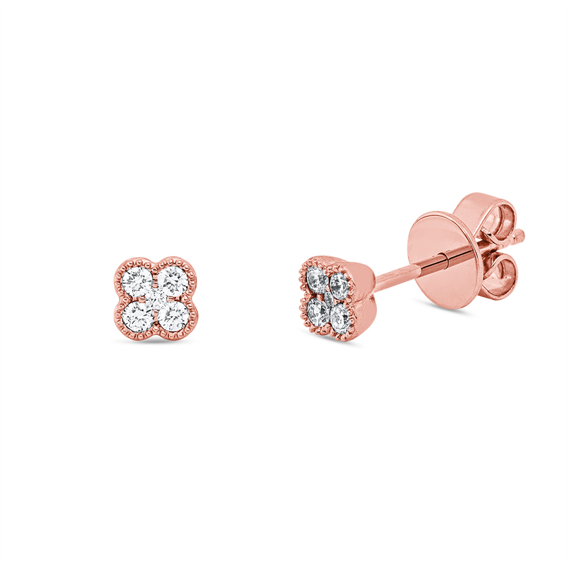 Ohrstecker 18 kt RG, 10 Brill. 0,15 ct, TW-si