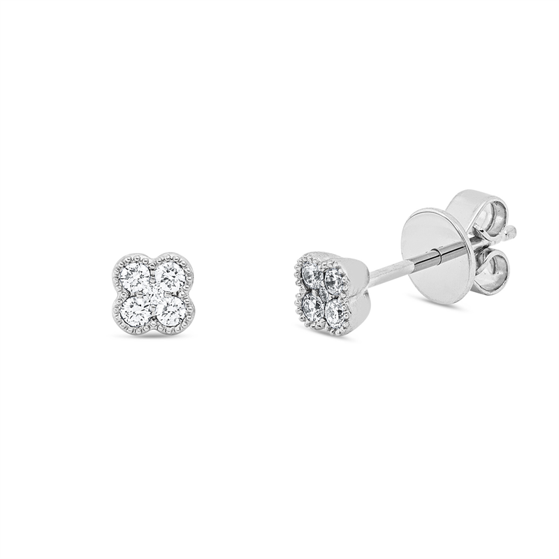 Ohrstecker 18 kt WG, 10 Brill. 0,15 ct, TW-si
