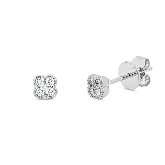 Ohrstecker 18 kt WG, 10 Brill. 0,15 ct, TW-si