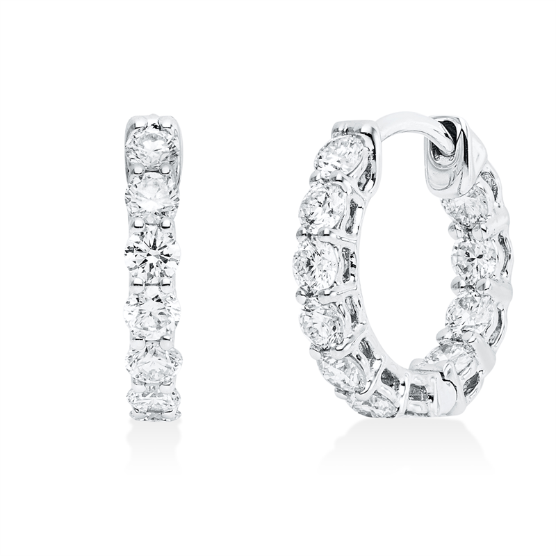 Creolen 18 kt WG, 22 Brill. 0,83 ct, TW-si