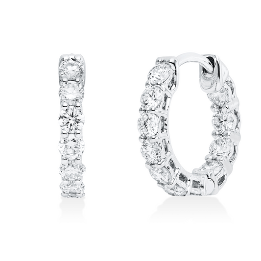Creolen 18 kt WG, 22 Brill. 0,83 ct, TW-si