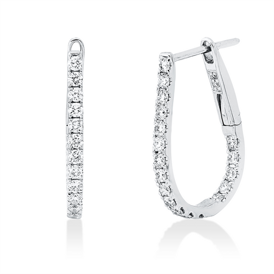 Creolen 18 kt WG, 40 Brill. 0,54 ct, TW-si