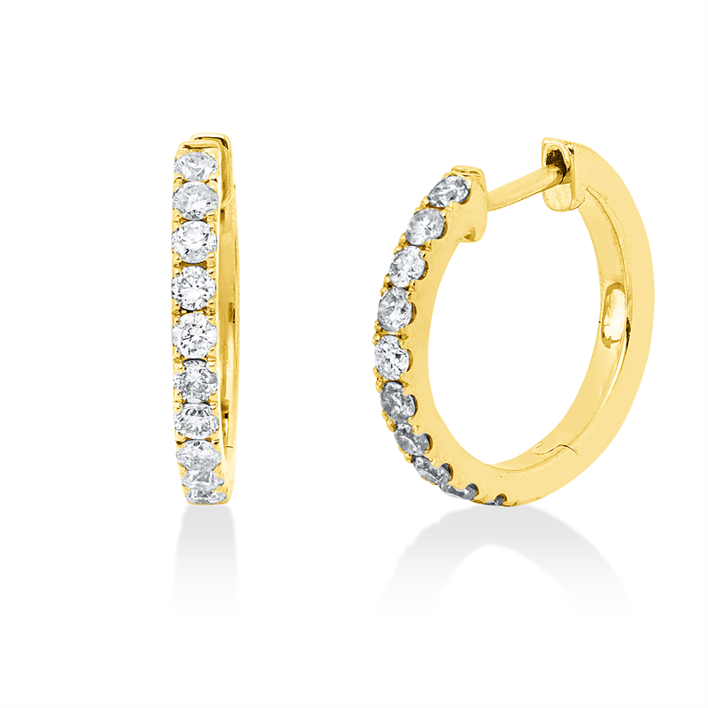 Creolen 14 kt GG, 20 Brill. 0,38 ct, TTLB-pi