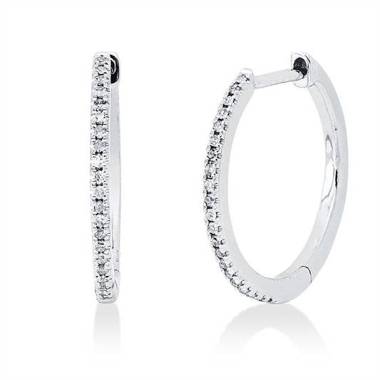 Creolen 14 kt WG, 42 Dia. 0,05 ct, TW-pi