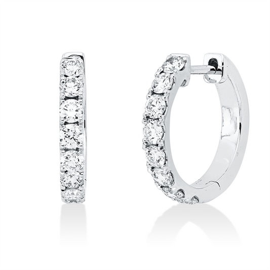 Creolen 18 kt WG, 16 Brill. 0,60 ct, TW-si