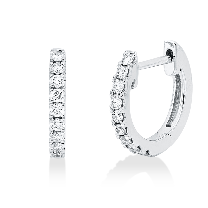 Creolen 18 kt WG, 18 Brill. 0,19 ct, TW-si