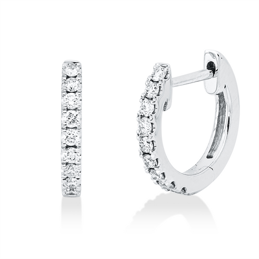 Creolen 18 kt WG, 18 Brill. 0,19 ct, TW-si