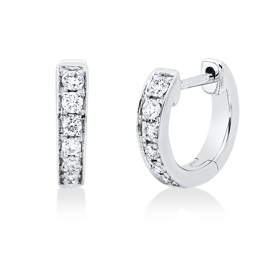 Creolen 18 kt WG, 14 Brill. 0,15 ct, TW-si