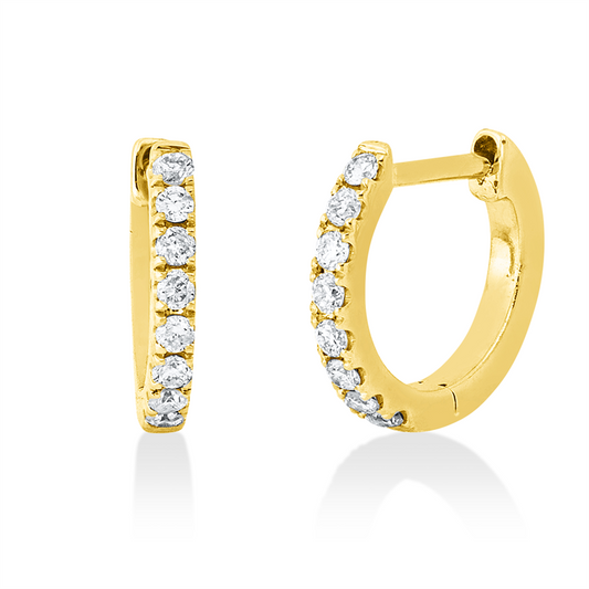Creolen 14 kt GG, 16 Brill. 0,13 ct, I-pi