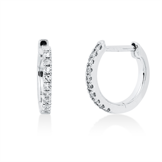 Creolen 14 kt WG, 20 Brill. 0,07 ct, TW-si