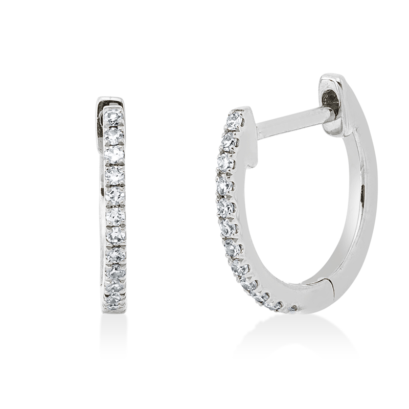 Creolen 18 kt WG, 24 Dia. 0,06 ct, TW-pi