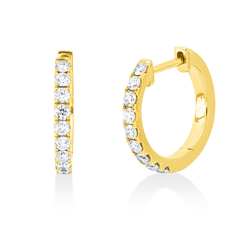 Creolen 18 kt GG, 18 Brill. 0,31 ct, TW-si