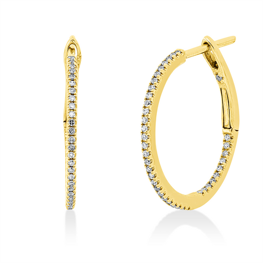 Creolen 18 kt RG, 78 Dia. 0,18 ct, TW-si