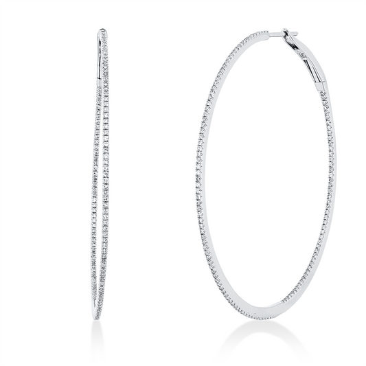 Creolen 18 kt WG, 256 Dia. 0,72 ct, TW-vsi