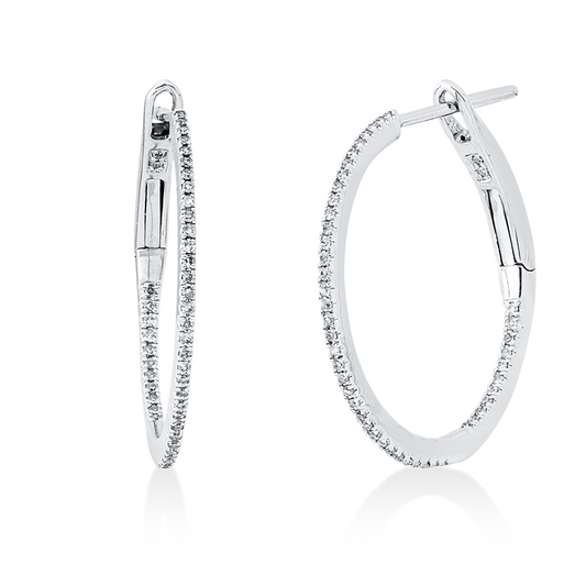 Creolen 18 kt WG, 96 Dia. 0,11 ct, TW-si