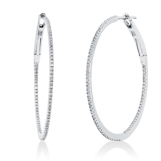 Creolen 18 kt WG, 164 Dia. 0,31 ct, TW-si