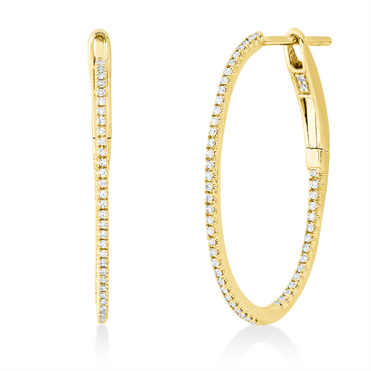 Creolen 18 kt GG, 102 Dia. 0,18 ct, TW-si