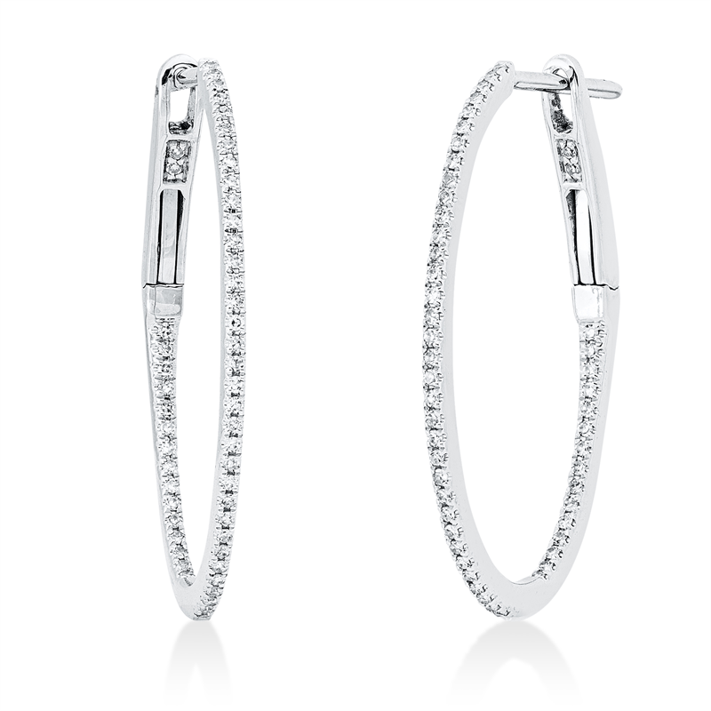 Creolen 18 kt WG, 102 Dia. 0,17 ct, TW-si